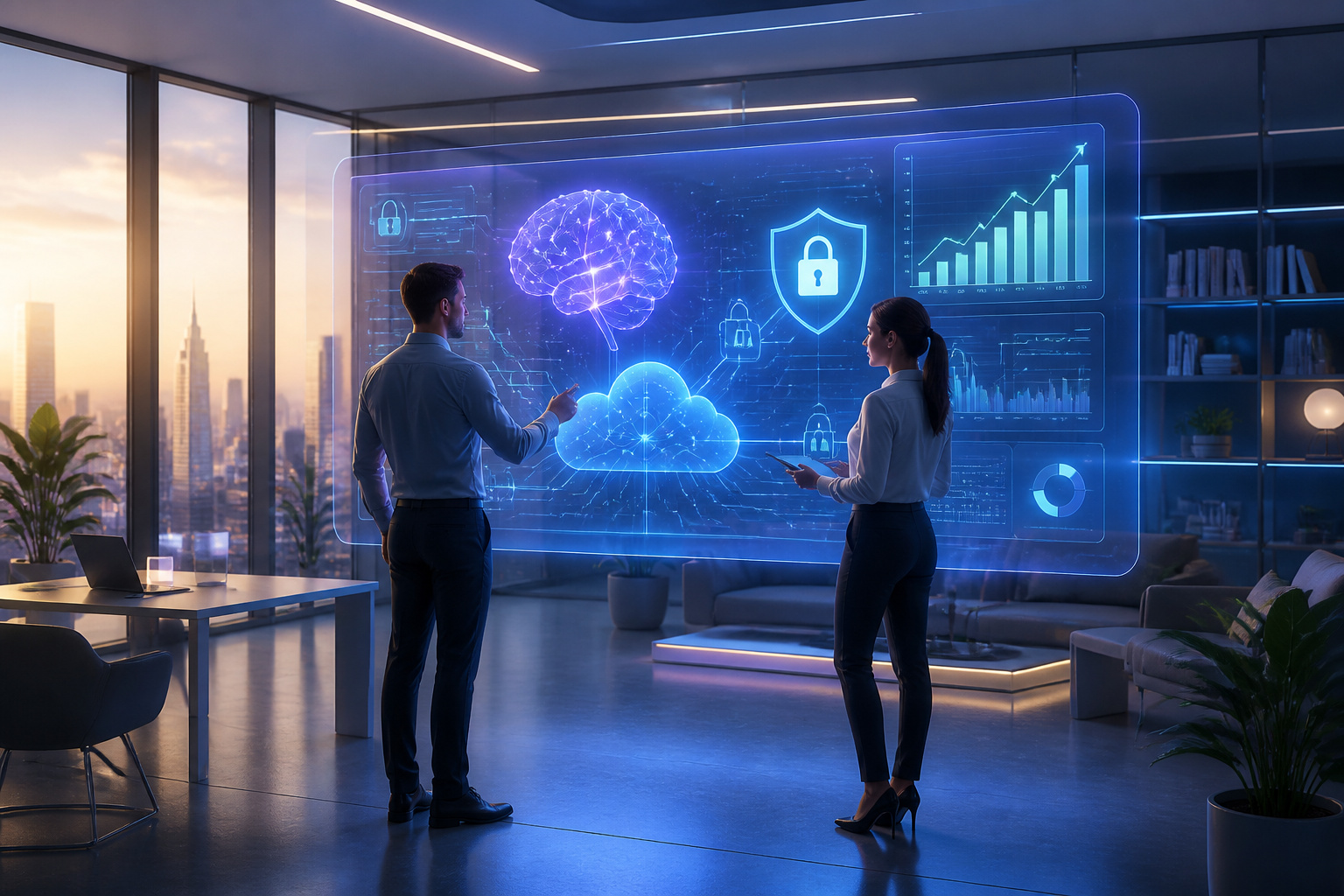 Discussion technologique futuriste