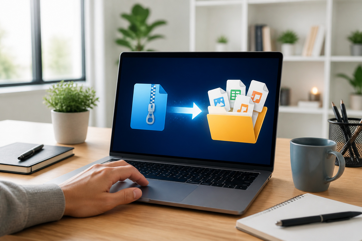 Decompression de fichiers sur ordinateur portable